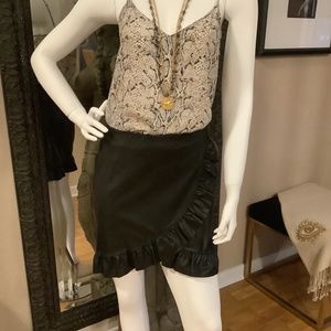 Aqua vegan leather mini skirt